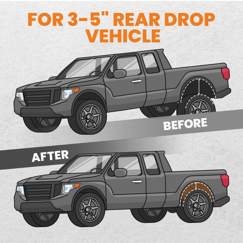 Tuningsworld 3   - 5    Shock Extenders for Chevy Silverado C1500, for GMC Sierra C1500 2WD 1988-1998, Rear Shocks Drop Lowering Extension Brackets - Image 3
